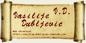 Vasilije Dubljević vizit kartica
